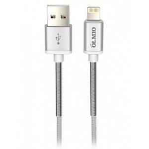 Кабель HD, USB 2.0- lighting  1.2м, 2.1А белый, OLMIO 038645
